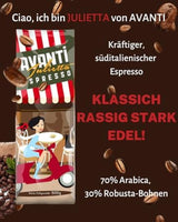 AVANTI Julietta Espresso koffiebonen, 500g, 70% Arabica 30% Robusta, traditionele trommelbranding