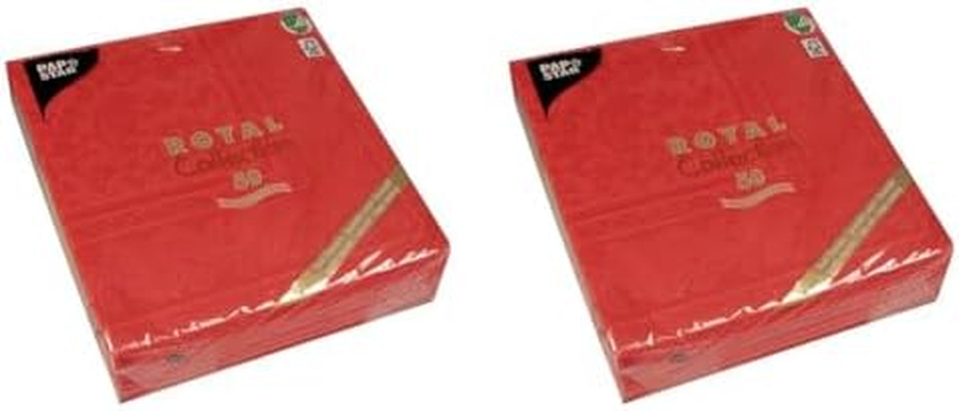 50 Premium Servetten "ROYAL Collection" 1/4-vouw 40 Cm X 40 Cm Rood Hoge Kwaliteit "Ornamenten" (Pak van 2)