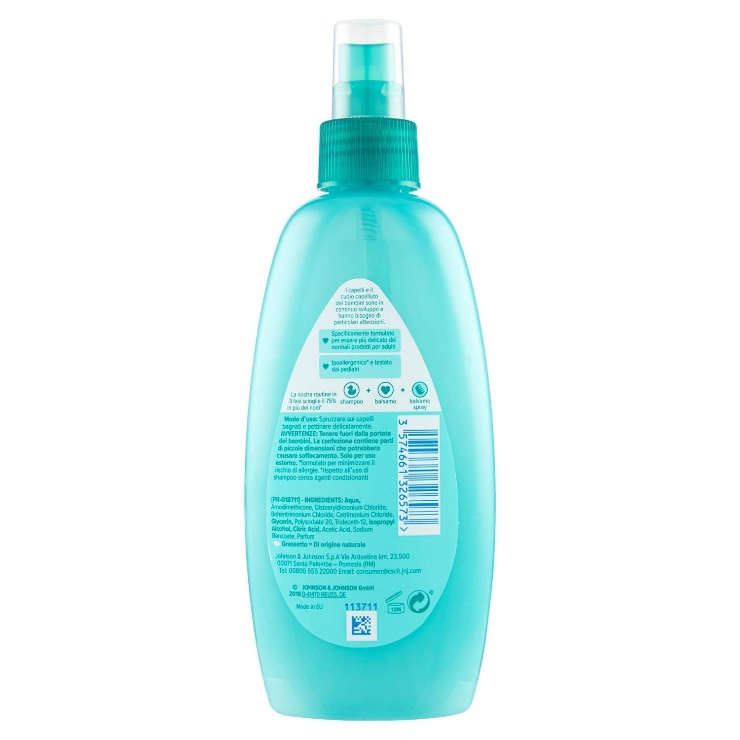 Spray voor kinderen, geen knopen, ontklitten, geen tranen, ook voor lang of krullend haar, 200 ml Haarontwarrende producten Naty Shop