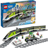 LEGO City Passagierssneltrein, treinset met afstandsbediening, spoorwegspeelgoed met koplampen, 2 rijtuigen en 24 baanelementen, cadeau voor kinderen, jongens en meisjes 60337 Bouwsets Besuche den LEGO-Store Single