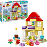 LEGO DUPLO Peppa's verjaardagshuis: Creatief speelgoed met 3 figuren, bouw en herbouw een speelgoedhuis voor 2-jarigen, jongens en meisjes, bevordert de behendigheid 10433 Bouwsets Besuche den LEGO-Store Standaard titel