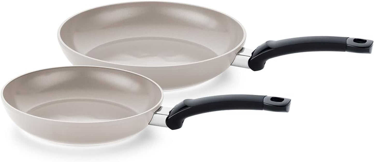 Fissler Ceratal Classic 2-delige set, aluminium, met keramische coating (24+28 Cm), antiaanbaklaag - inductie, grijs Potten en pannen Naty Shop Set 24+28 Cm