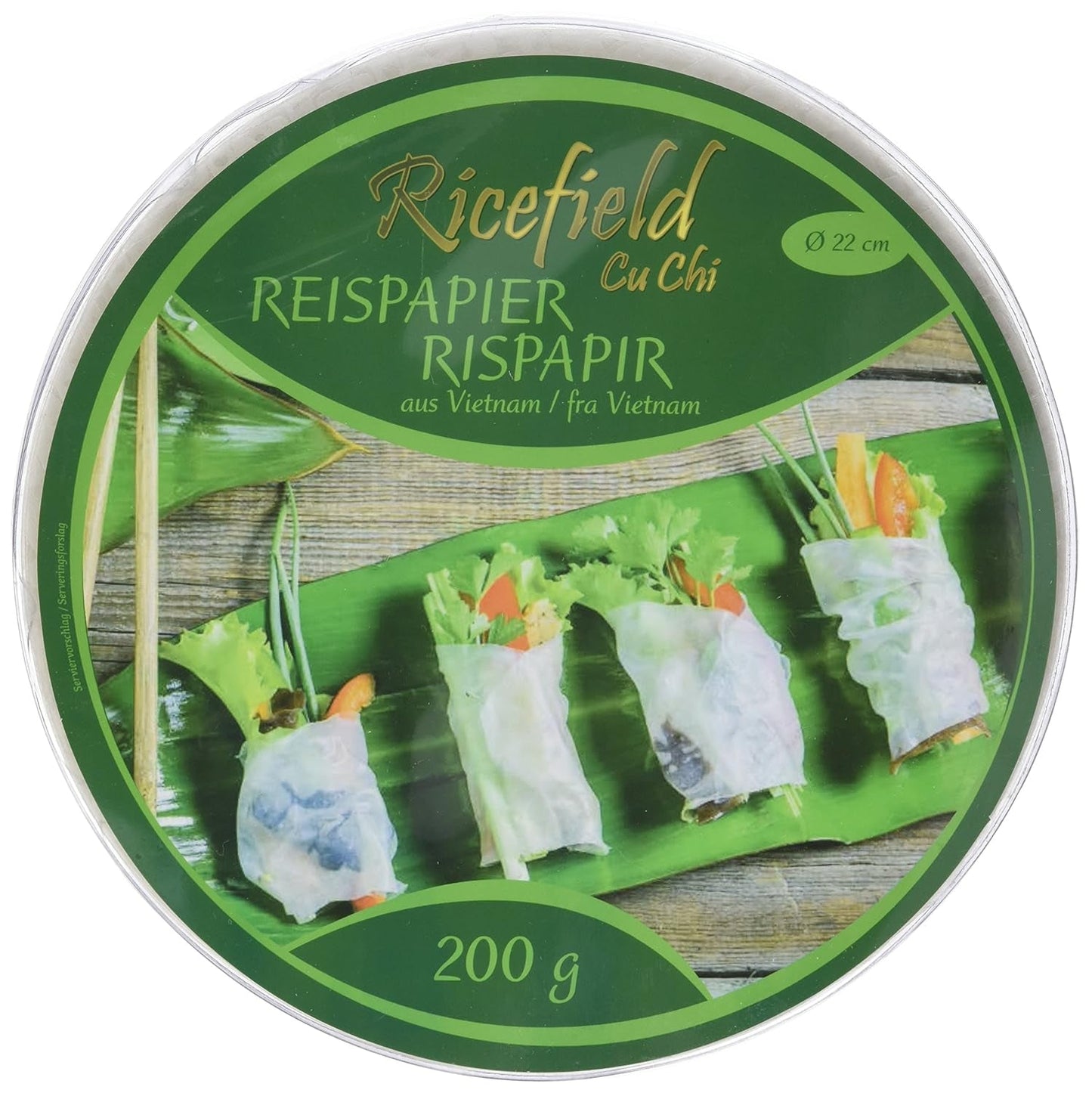 Rijstveldrijstpapier, rond, 22 cm (1 x 0,2 kg)