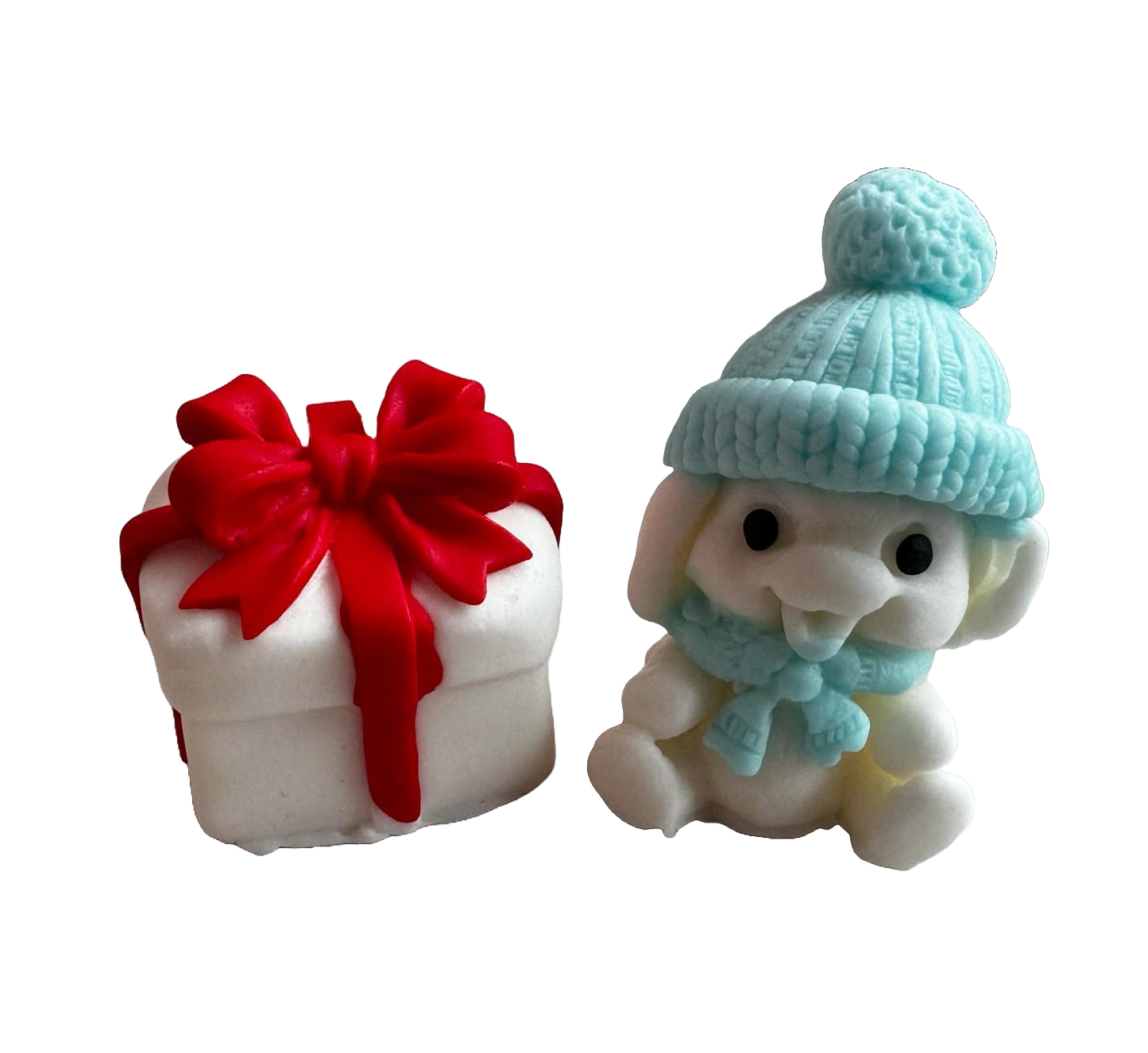Set van 2 eetbare decoraties van suikerpasta, Emotie van geschenken, jongens Decoraties van Sugar Paste Naty Shop