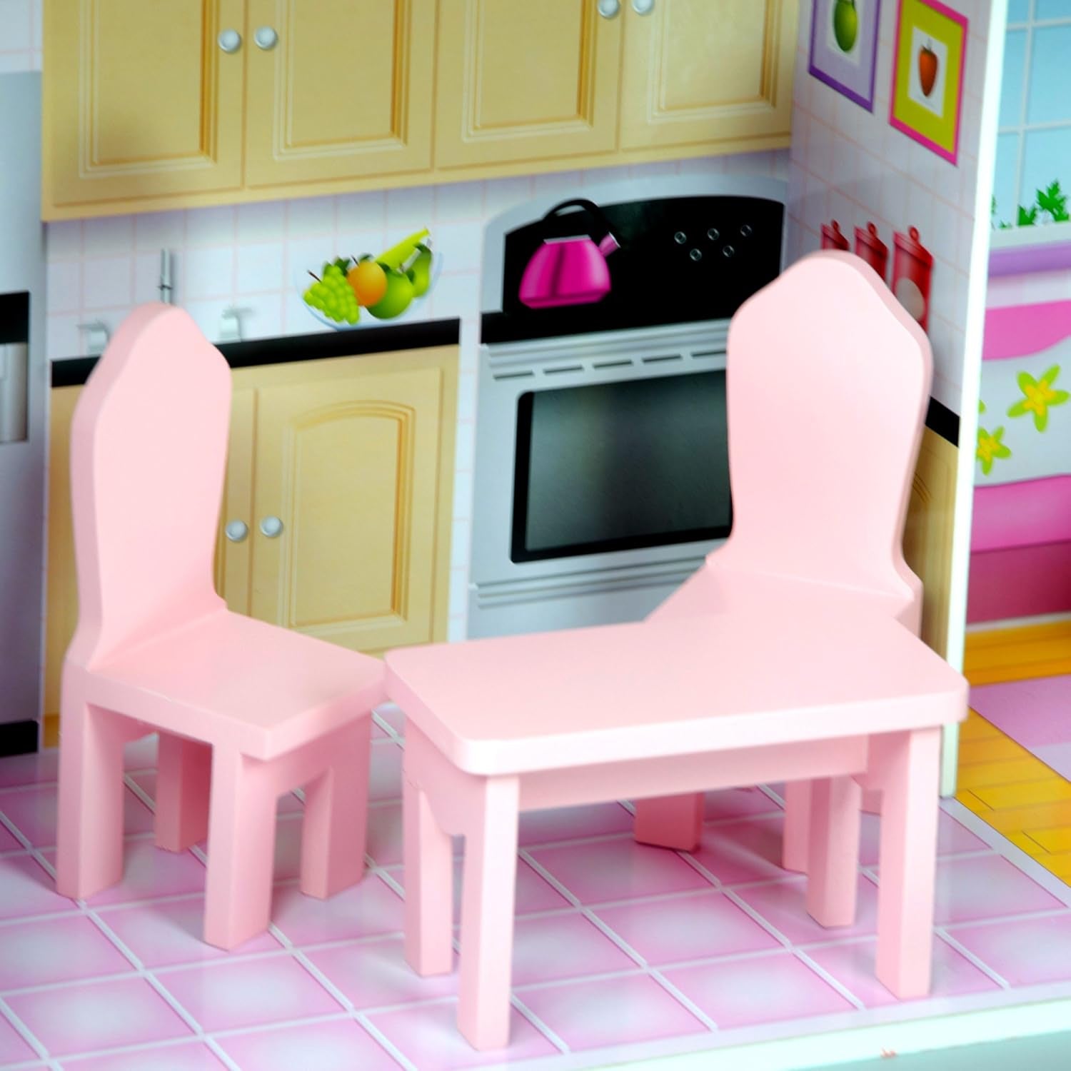Olivia's Small World gigantisch poppenhuis, groot houten poppenhuis met meubels en accessoires, poppenhuis met 3 verdiepingen voor kinderen, poppenhuis voor poppen van 30 cm, 3 jaar + Naty Shop poppenhuizen
