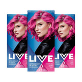 Live ultraheldere of pastelrode haarverf, 3 stuks, semi-permanente kleur, gaat tot 15 wasbeurten mee - 092 Pillar Box Red Naty Shop Pastel haarverf roze, 3 stuks (pak van 1)