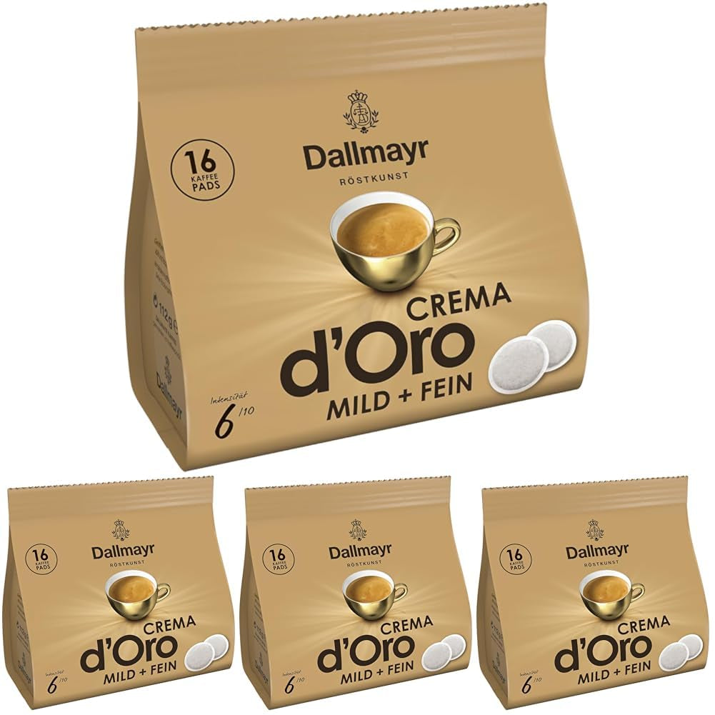 Crema d'Oro milde en fijne pads (16 koffiepads) (verpakking met 4)