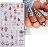 Kerst 3D-nagelstickers 4 vellen 5D-nagelstickers Stereoscopische nagelstickers Decoraties Nageldesignaccessoires