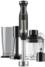 BLACK+DECKER Keukenmixer | BXHBA1500E | 1500 Watt | 20 snelheden | Turbo | Edelstahl | Spritzschutz | Inclusief Pürieraufsatz, Schneebesen, Zerkleinerer en Messbecher Kitchen Naty Shop Single 4 Zubehörteile 1500W