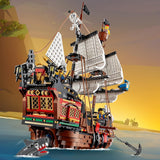 LEGO Creator 3-in-1 piratenschipset, speelgoed met 3 bouwopties, bouw een piratencafé of schedelpirateneiland, inclusief 3 rollenspel-avontuurminifiguren 31109 Bouwsets Besuche in LEGO-Store