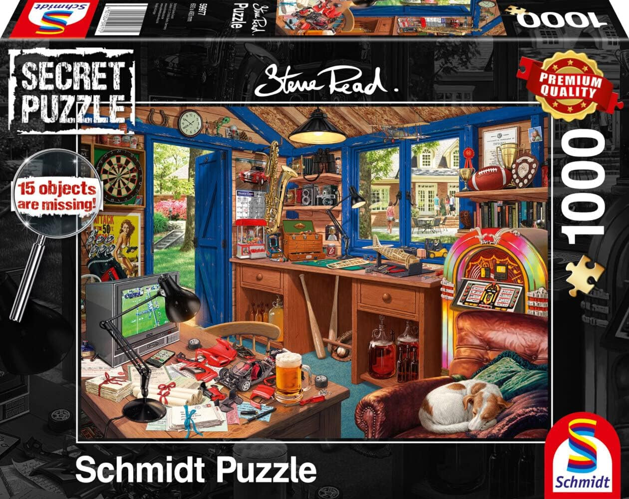 Schmidt Spiele 59977 Geheime puzzel Vaders werkplaats Legpuzzel van 1000 stukjes Naty Shop Standaardtitel