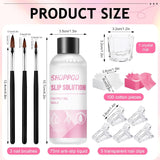 Polygel nageloplossing, polygel slipoplossing nagelkit, polygel vloeibare nageloplossingen 75 ml, 5 nageltipclips, 3 nagelborstels, 1 kristallen beker, 100 reinigingsvellen