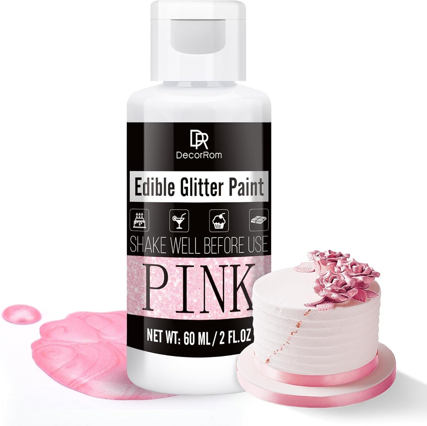 Eetbare vloeibare glitter - 6 kleuren metallic glitter kleurstof voor taartdecoratie, bakken, muffins - Eetbare vloeibare glitter metallic poeder voor doe-het-zelf koekjes, fondant, taarten