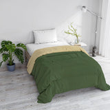 Basic winterdekbed, effen en gevoerd, donkergroen/crème, 200X245Cm Dekbedden en quilts Naty Shop Donkergroen/crème 200X245Cm