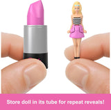 Barbie Mini Barbieland set van 5 fashionista's poppen, ca. Mini-poppen van 3,8 cm hoog in lippenstiftmouwen, verrassingscollectieset (stijlen kunnen variëren), JBD26 Naty Shop-poppen
