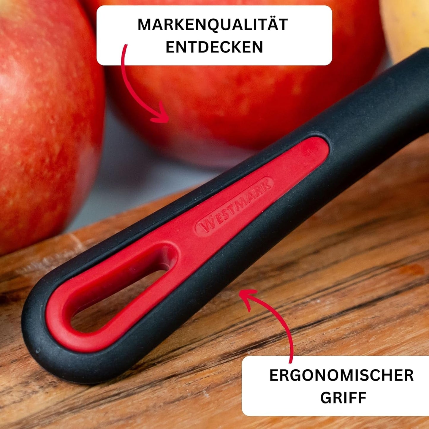 Westmark 29092270 Sparschäler Gallant, Pp/Tpe/Edelstahl, Schwarz / Rot, 16,5 X 3,7 X 2 Cm Dunschiller Naty Shop