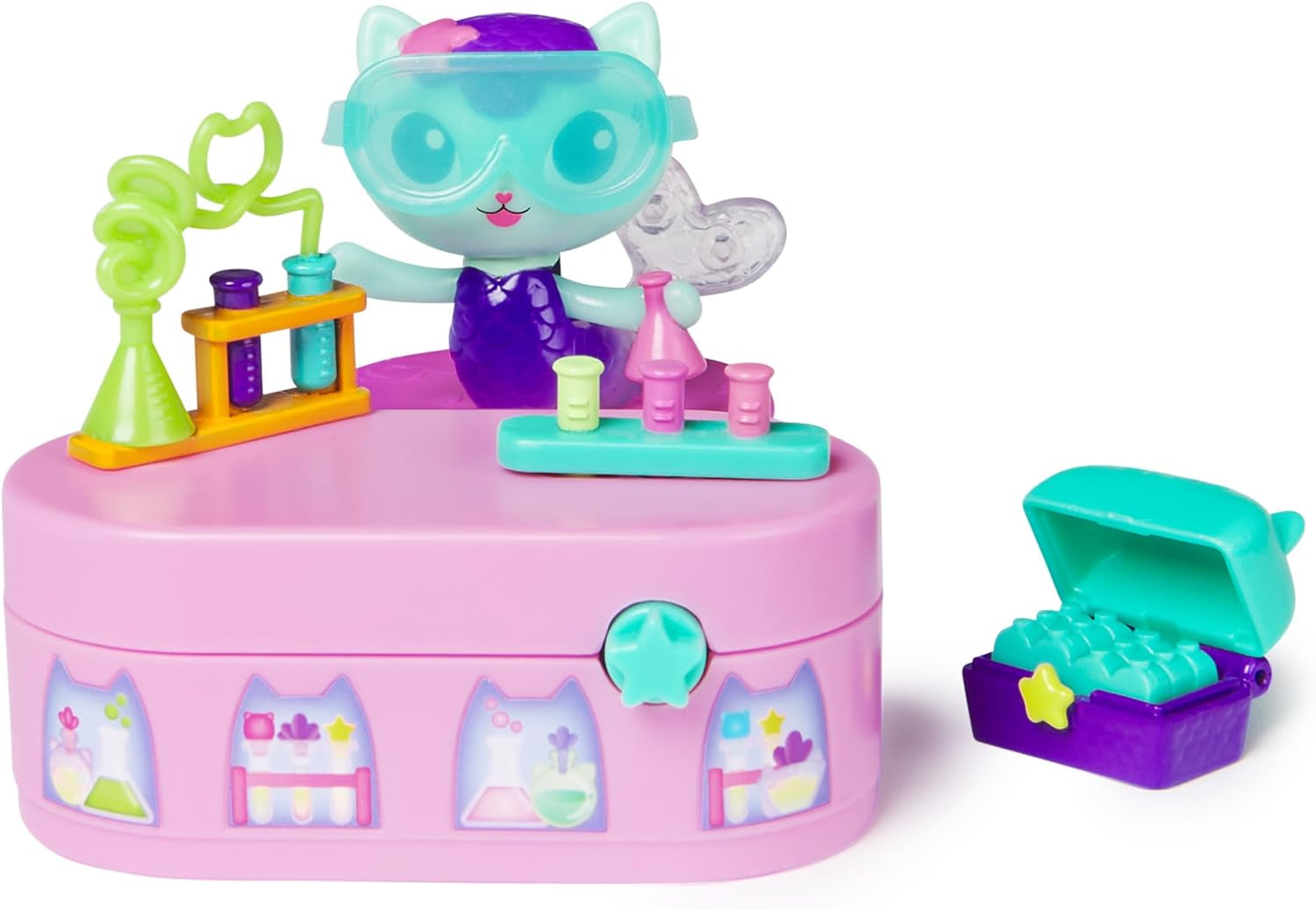Gabby™S poppenhuis, Bobble Kitty-meubelset met stokstaartjes, kattenfiguur met poppenhuismeubilair en accessoires, vanaf 3 jaar Poppenhuizen Naty Shop Standaardtitel