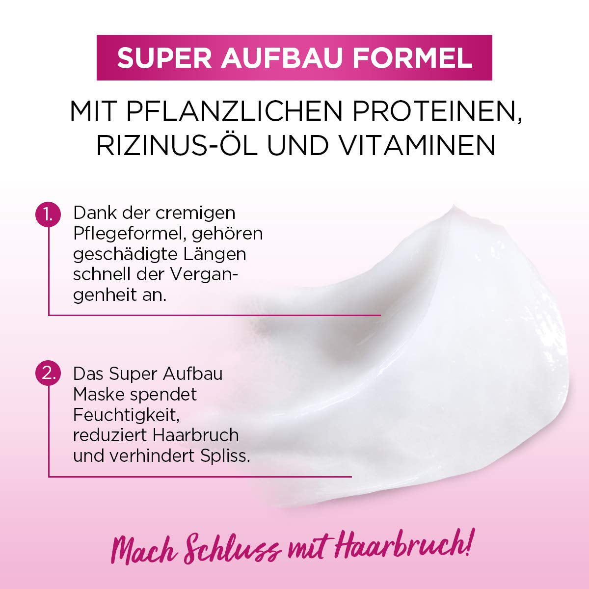 L'Oréal Paris Elvital Anti Split End Haarmasker voor lang, beschadigd haar, Intensieve uitspoelbehandeling, Met plantaardige vitamines en ricinusolie, Dream Length Super Build-up Mask, 1 x 300 ml Naty Shop Haarmasker