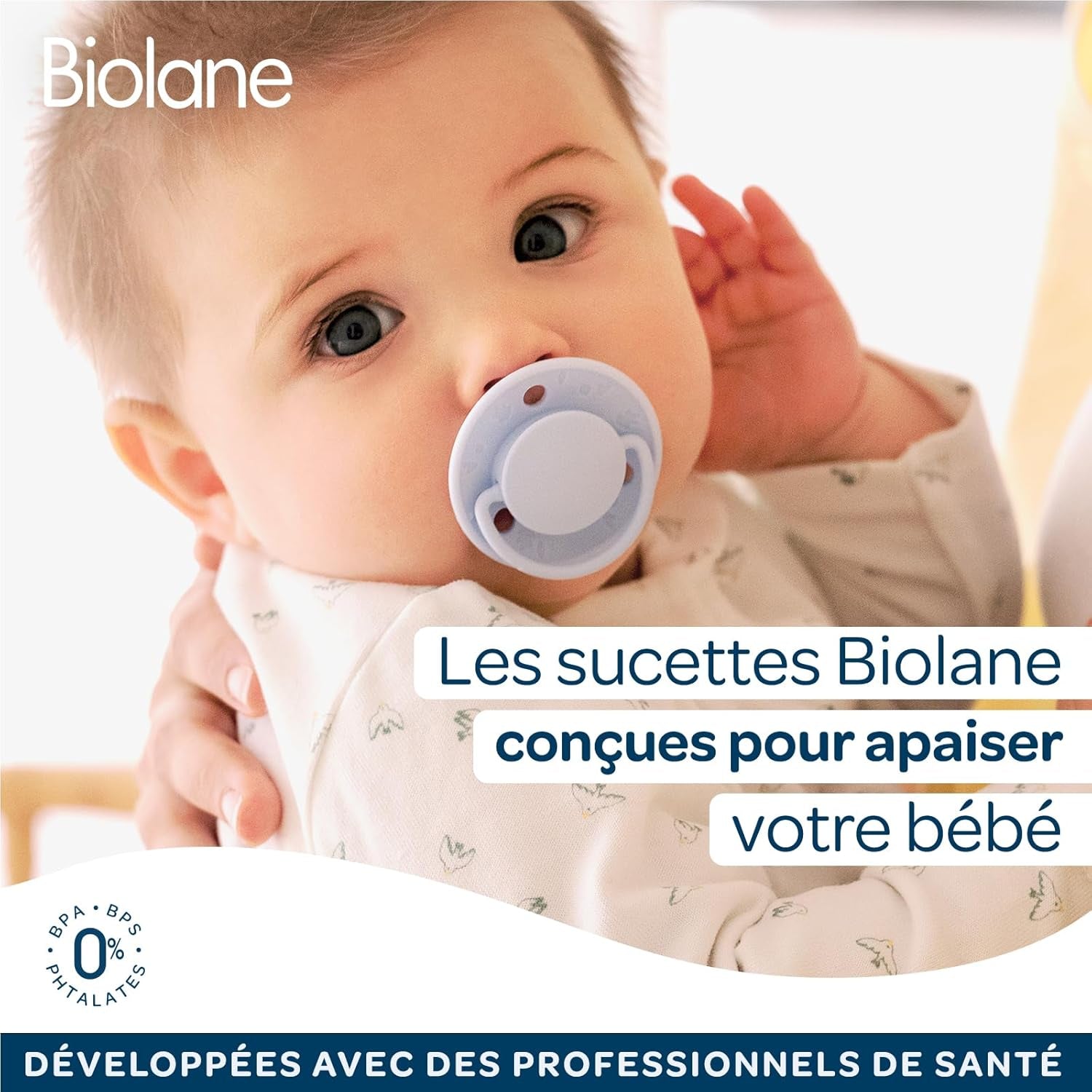 BIOLANE - Ronde speen - Extra dunne fopspeen - 6+ maanden - Bicolor groen - Speen van natuurlijk rubber - Voor orale ontwikkeling - Zacht en comfortabel