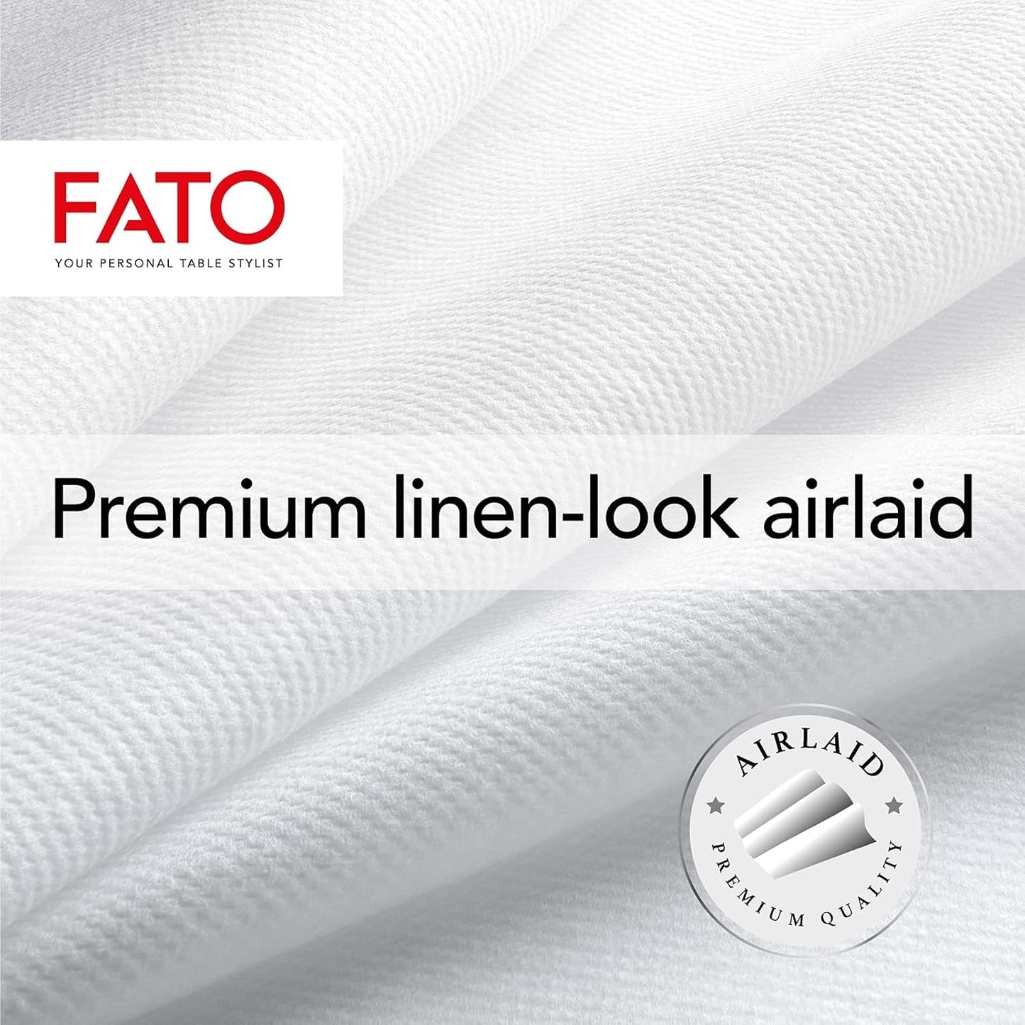 Fato - Droogpapieren servetten, Airlaid, stoffen effect, verpakking van 50 servetten, maat 40X40 in 4 gevouwen, kleur zwart