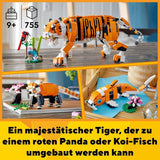 LEGO 31129 Creator Majestueuze Tijger, Panda of Vis 3-in-1 Dierenfigurenset Speelgoed voor kinderen, jongens en meisjes Dieren bouwen speelgoedbouwsets Bekijk de LEGO-Store
