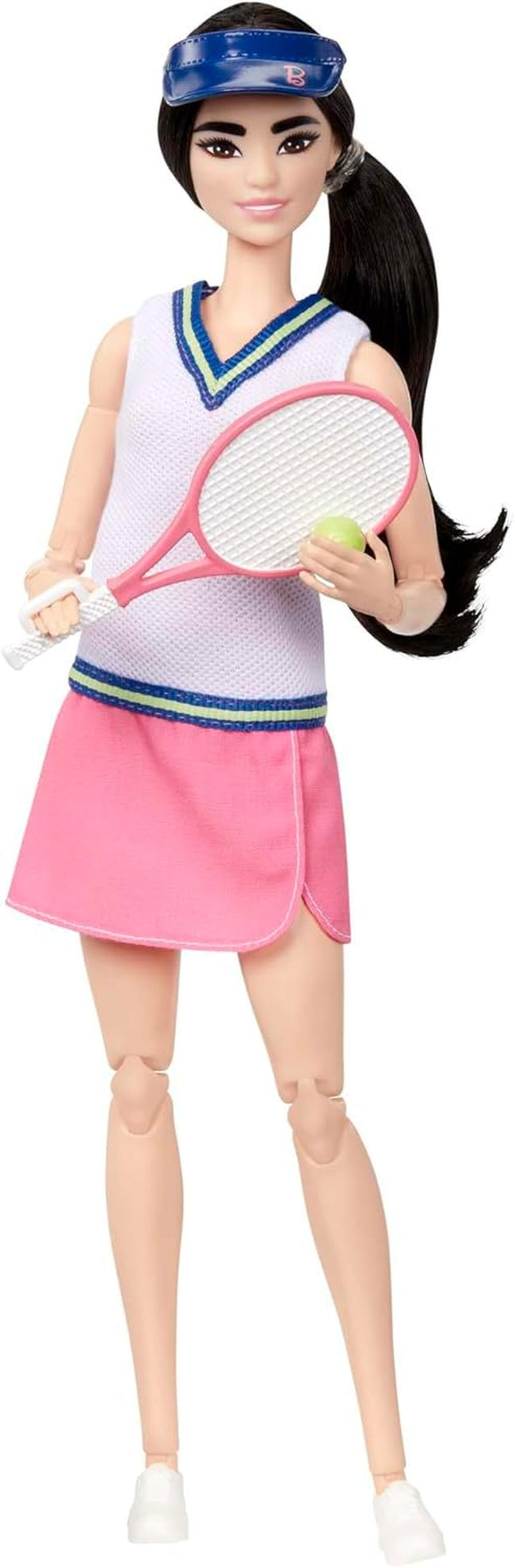 Barbie Made to Move-pop - Tennisspeler met racket en bal - 22 scharnierende pop voor realistisch spel, tennisfans en kinderen vanaf 3 jaar, HKT73
