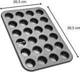 Zenker 6541 Zwart Metallic 24Er Mini-Muffinform – Antihaftbeschichte Für Perfekte Mini-Muffins, Ø 4,5 Cm, ​​Made in Germany Vormen en bakplaten Naty Shop