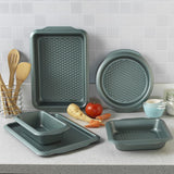 Progress BW09819G2EU7 Shimmer Kollektion, Ronde Backform Aus Kohlenstoffstahl Mit Antihaftbeschichtung, Ideal Für Pies, Kuchen, Torten en Quiches, 28 Cm, Grün Vormen en bakplaten Naty Shop
