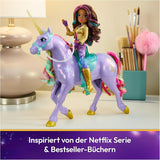 Wildstar Unicorn van Unicorn Academy - 28 cm grote originele Sophia eenhoorn uit de Netflix-serie met echte manen en staart, afneembaar hoofdstel, zadel en borstel, voor kinderen vanaf 4 jaar
