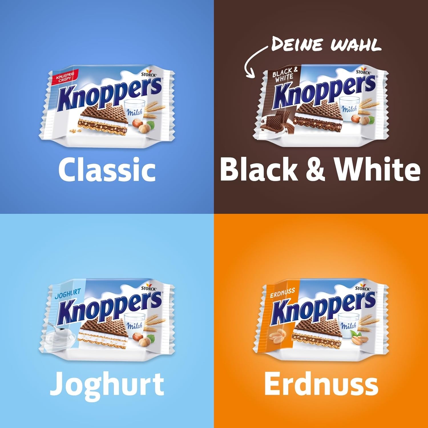 Zwart en Wit – 2 x 200 g (2 x 8 stuks) – Wafelschijfjes gevuld met donkere cacaowafels, stukjes zwart deeg, melk en nougatcrème
