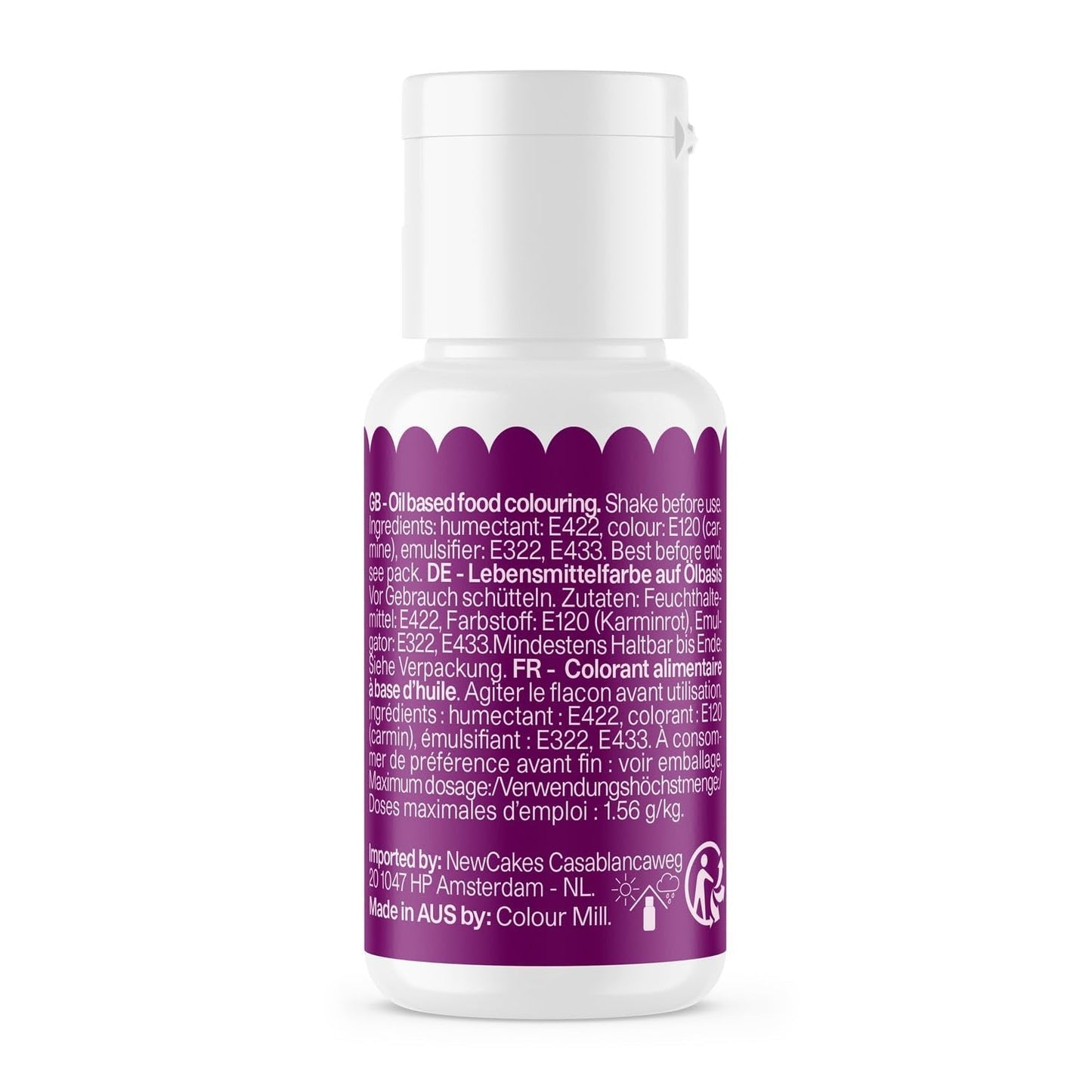 Voedingskleurstof op basis van druivenolie Color Mill Oil Blend - Voedingskleurstof voor chocolade, fondant, muffins, cakes, bakken, bitterkoekjes - Voedingskleurstof voor het decoreren van taarten - 20 ml