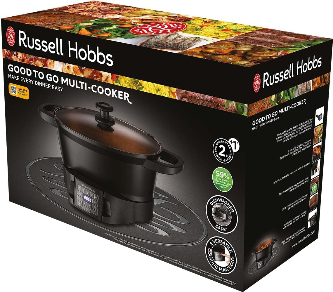 Multicooker Russell Hobbs 6,5L, digitaal display, 8 kookfuncties Slowcooker Naty Shop