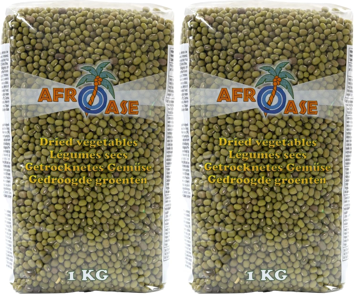 AFROASE - Mung-sperziebonen - 1 x 1 kg (pak van 2)