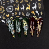 9 Blatt Nagelsticker Weihnachten Nagelaufkleber Selbstklebend Weiß Rentier Schneemann Nail Art Sticker Decoratie Nageldesign Zubehör