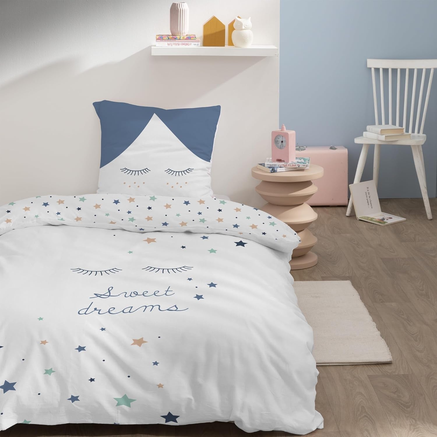 Beddengoedset voor kinderen, omkeerbaar, Sterren Beddengoed - kinderen Naty Shop