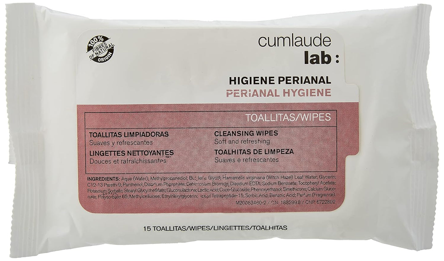 Lab - Perianale doekjes, Natte reinigingsdoekjes voor perianale hygiëne, Provitamine B5, hydraterend, hypoallergeen, parabenen- en alcoholvrij, dermatologisch getest - 15 stuks