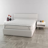Italiaans beddengoed Elegant gewatteerde topper, wit, dubbele dekbedden en dekbedden Naty Shop 160X195