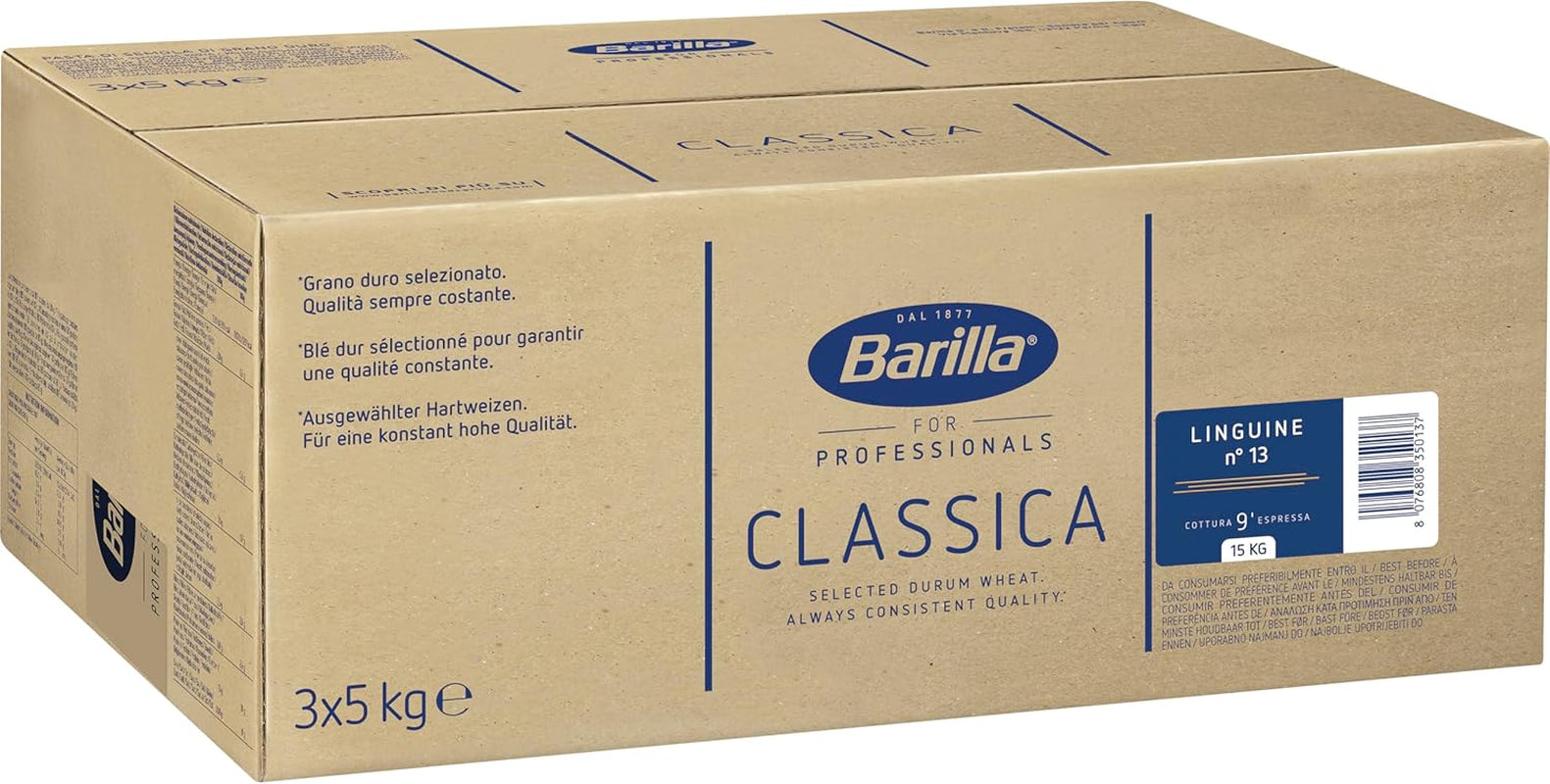 Barilla Durum Tarwe Pasta Bavette Nr. 13 – 5 kg