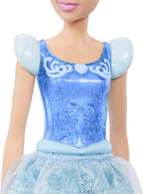 Mattel DISNEY Prinses Assepoester beweegbare pop met sprankelende jurk, afneembare schoenen en tiara, kambaar haar voor kappersplezier, vanaf 3 jaar, HLW06 Naty Shop-poppen