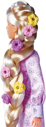 Simba 105733640 - Steffi Love Flower Hair, pop met extra lang haar, inclusief 6 clips, vlechtaccessoire en kam, 29 cm, vanaf 3 jaar