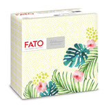 Fato - Droogpapieren servetten, airlaid, textieleffect, verpakking van 50 servetten, 40X40 gevouwen in 4-formaat, Tropicana Decor