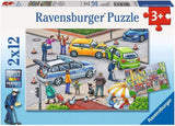Ravensburger Puzzel voor kinderen - 07574 Politie en brandweer - Puzzel voor kinderen vanaf 3 jaar, met 2X12 stukjes Puzzel Naty Shop Blauw, wit