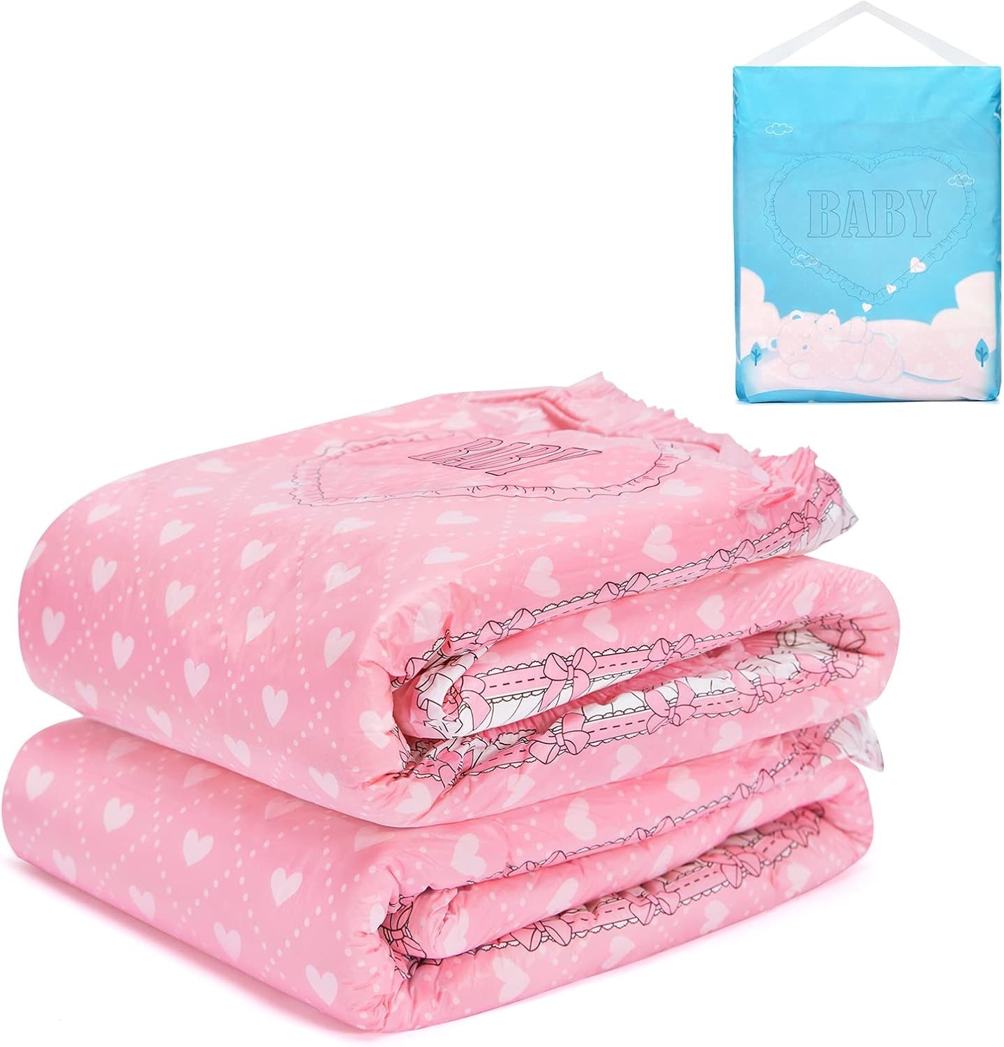 Bedrukte luiers voor volwassenen, 5500-5800 ml, 2 stuks - Blozende baby (M)