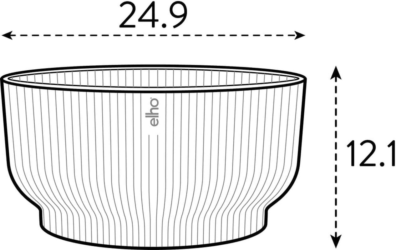 elho Vibes Fold Bowl 25 - Bloempotten voor binnen - 100% gerecycled plastic - Ø 24,9 x H 12,1 cm - Wit/Wit linnen