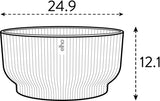 elho Vibes Fold Bowl 25 - Bloempotten voor binnen - 100% gerecycled plastic - Ø 24,9 x H 12,1 cm - Wit/Wit linnen