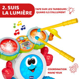Chicco 00009820100000 Mi First Drumset met licht en geluid, 3 speelmodi Muziekinstrument met batterij voor kinderen, veelkleurig, groot Jucarii Bebe Naty Shop