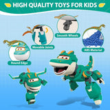 Super Wings 5" Transforming Characters 2-pack Transforming Supercharged Jett + Tino Transformer speelgoed voor jongens en meisjes vanaf 3 jaar Rode actiefiguren Naty Shop