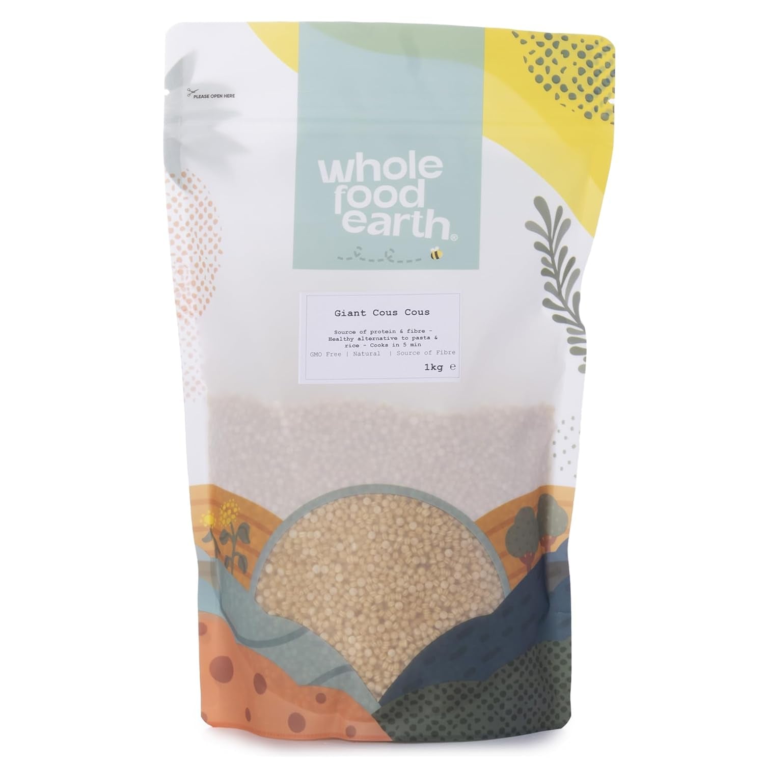 Wholefood Aarde reuzencouscous 1kg | Niet-GMO | Natuurlijk | Bron van vezels