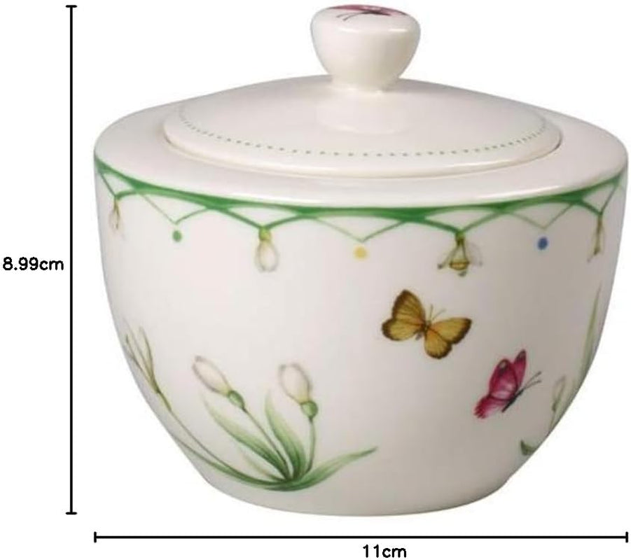 Villeroy & Boch – Kleurrijke Lente Zuckerdose 300 Ml Weiß/Bunt, Spülmaschinenfest, Mikrowellensicher, Dose Frühling, Deko Ostern, Oster Deko, Frischhaltedose, Vorratsdose, Premium Porzellan