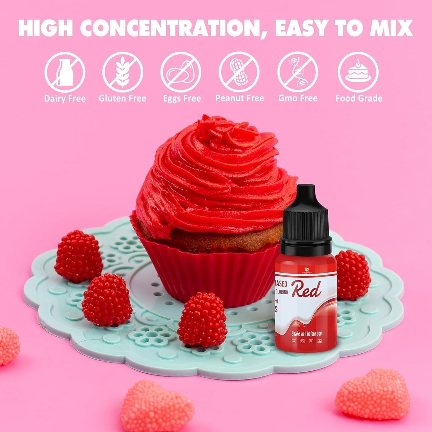 Fettlösliche Lebensmittelfarbe Für Schokolade - 60Ml Olbasis Lebensmittelfarben Für Fondant, Torten Decoratie, Backen - Flüssige Voedselkleuring voor Kakaobutter, Botercrème, Kuchen (Schwarz) Naty Shop